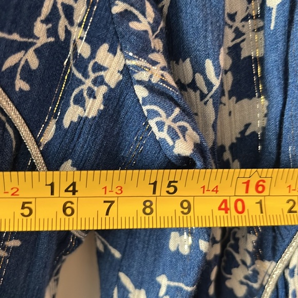 ba&sh Folia Wrap Midi Dress - Floral Blue and White - Size Medium - Picture 11 of 13